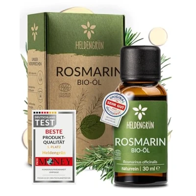 Abbildung von Heldengrün® BIO Rosmarinöl [HOCHDOSIERT] Natürlicher Haar Booster 100% naturreines Rosmarin Öl für Haare &amp; Kopfhaut Ätherisches