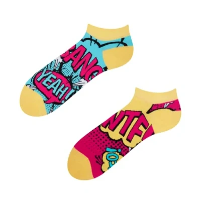 Abbildung von Dedoles Sneaker Socken Low Cut Füßlinge Unisex Damen Herren Baumwolle lustiges Design Geschenk links rechts verschieden, Farbe Mehrfarbig, Motiv Comics Knöchelsocken, Gr. 43 46