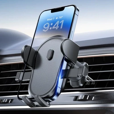 Abbildung von Miracase Handyhalterung Auto Handyhalter fürs Lüftung freihändige universelle Autohalterung für iPhone, Android und alle Smartphones, Dunkles Schwarz