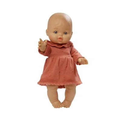 Abbildung von M&auml;dchen Babypuppe Tina mit Bio Strickkleid, pfirsich, 34 cm