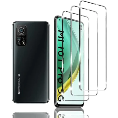 Abbildung von Jinyunlai Panzer Schutz Glas für Xiaomi Mi 10T PRO Panzerglas, HD Displayschutzfolie, 9H Härte Schutzglas Schutzfolie, Frei von Kratzern, Ultra klar Panzerfolie 3 Stück