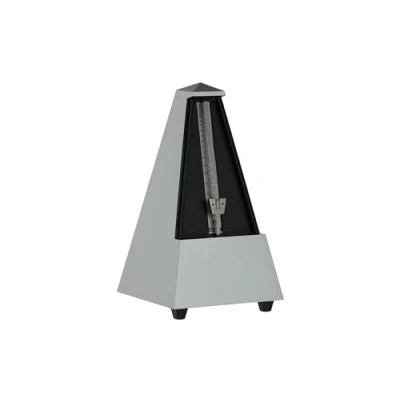 Abbildung von Wittner 903557 Taktell Pyramidenform Metronom Kunststoffgehäuse mit Glocke hellsilber matt