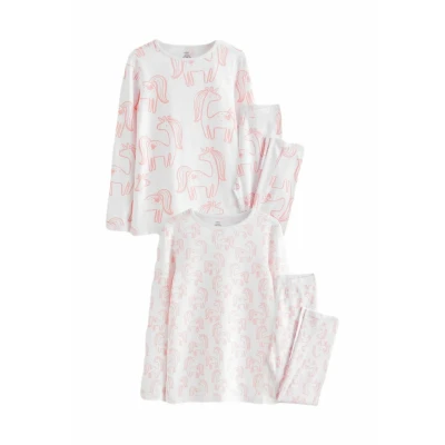 Abbildung von Next 2 PACK Regular FIT Nachtwäsche Set für Kinder, Größe: 86, Pink unicorn print
