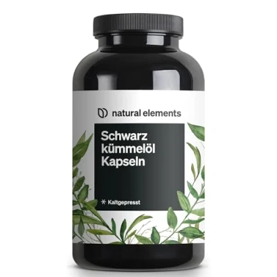 Abbildung von Schwarzkümmelöl (original Nigella sativa) mit Vitamin E 400 Kapseln im 6 Monats Vorrat 1000 mg ägyptisches Schwarzkümmelöl/Tagesdosis kaltgepresst, naturbelassen in Deutschland produziert St