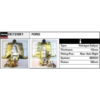 Abbildung von DELCO Remy DC72981 Bremssattel Stahlguss Remanufactured FORD: MONDEO 3 Kombi