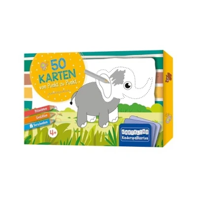Abbildung von 50 Karten von Punkt zu Tiere: Mitnehmen, gestalten, verschenken (KARTOLINO Kinderspaßkarten)