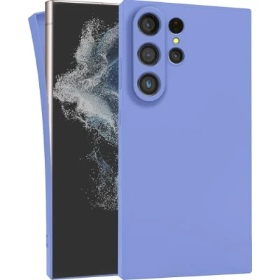 Abbildung von MyGadget Hülle für Samsung Galaxy S23 Ultra robuste Silikon Schutzhülle TPU Case Slim Silikonhülle Back Cover Kratzfest Handyhülle Matt Blau