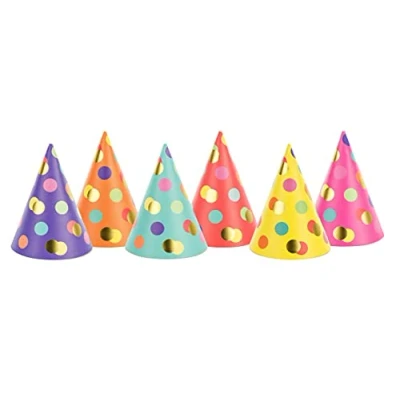 Abbildung von PartyDeco Partyhüte Punkte, Mix, 16cm, Party hat, Mehrfarbig, 6 Stück(e), Geburtstag, 160 mm, 11 cm