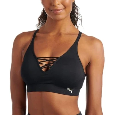 Abbildung von Puma Damen Lace Up Sport BH, Schwarz / Metallic, L EU