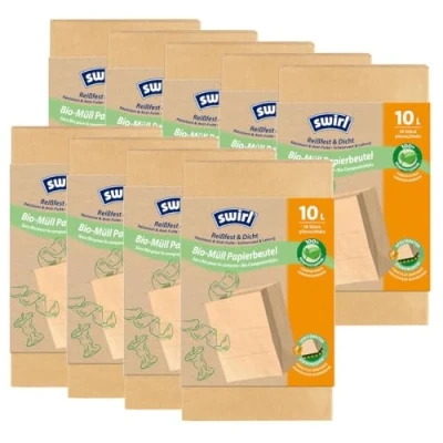 Abbildung von Swirl Bio Müll Papier Beutel 10L 10 Stück (9er Pack)