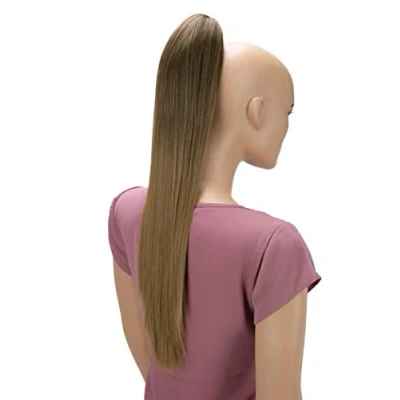 Abbildung von CAISHA 60cm Glatt Pferdeschwanz Mit Butterflyklammer Haarteil Zopf Hitzebeständig Haarverlängerung Braun Blond Mix H631