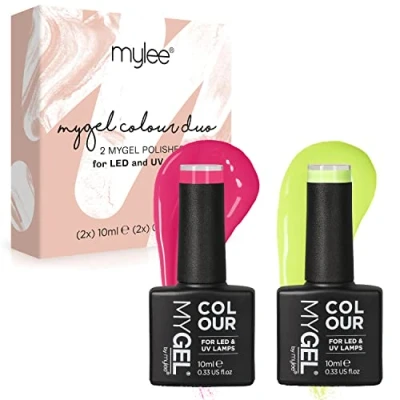 Abbildung von MyGel von MYLEE Rave On Duo Gel Nagellack Set 2x10ml UV/LED Nail Art Maniküre Pediküre für den Professionellen Einsatz im Wohnzimmer und zu Hause Langlebig Einfach Anzuwenden