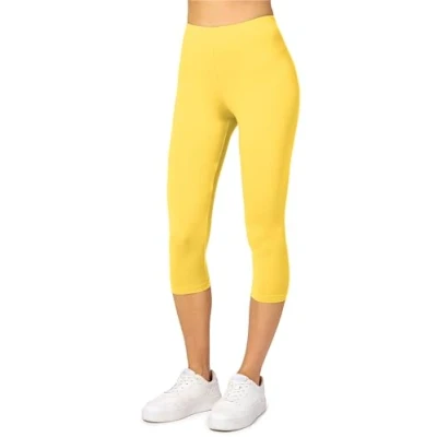 Abbildung von Merry Style Damen Leggings 3/4 Capri aus Viskose MS10 144 (Gelb, S)