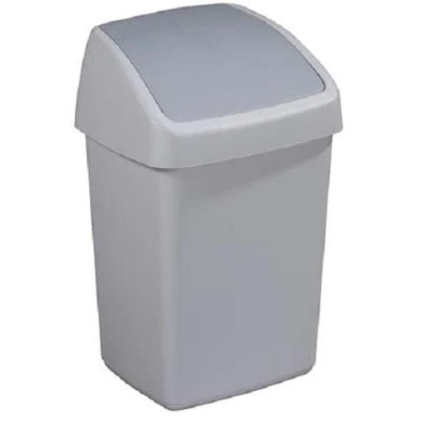Abbildung von Sunware Delta Mülleimer mit Schwingdeckel 10 Liter, 24 x 21,5 39cm grau