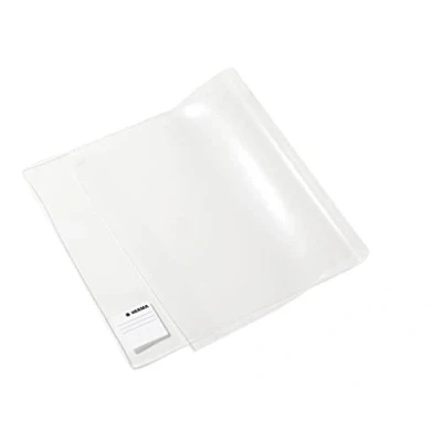 Abbildung von HERMA 14260 Buchumschlag 26 x 54 cm Basic, Buchhülle mit Beschriftungsetikett &amp; Kantenschutz aus abwischbarer Polypropylen Folie, Buchschoner für Schulbücher, transparent