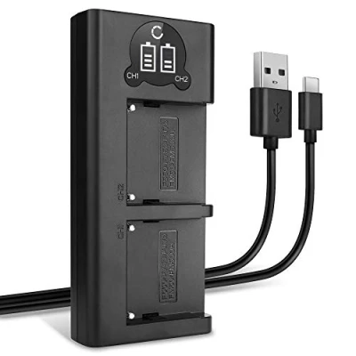 Abbildung von CELLONIC® NP FM500H Dual Schnellladegerät kompatibel mit Sony Alpha A57 A58 SLT A65 A68 A77 II A99 A100 A200 A300 A350 A500 A700 A900 R1 DSLR BC VM10 Akkuladegerät Ladekabel Ladegerät