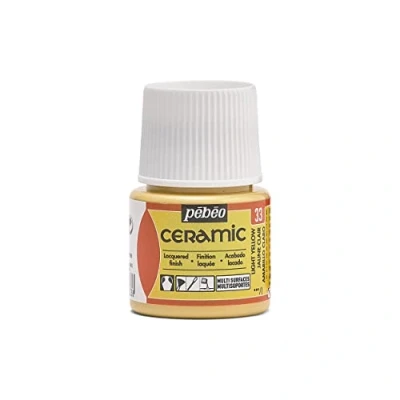 Abbildung von Pébéo Ceramic Deckende Farbe für Terrakotta, Keramik und Fayence Flakon 45 ml hellgelb