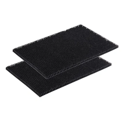 Abbildung von Wetterfeste Fußmatte Garten Anthrazit 2er Set 40 x 60 cm Schmutzfangmatte außen Fussmatte leicht zu reinigen Türmatte Plastik Borsten 2cm hoch