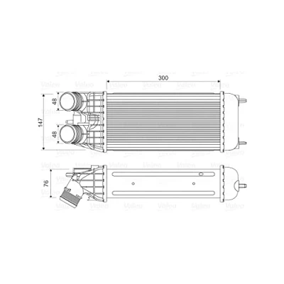 Abbildung von VALEO 818547 Ladeluftkühler ohne AGR Ventil PEUGEOT: 208 I Schrägheck, 207 CC, CITROËN: DS3 C3 Picasso