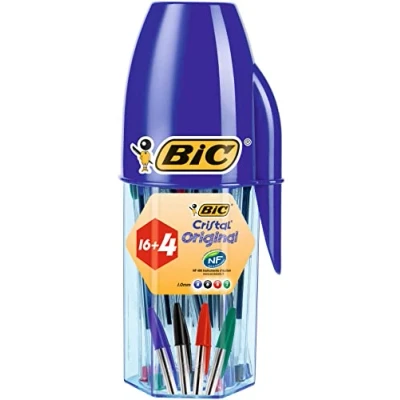 Abbildung von BIC Cristal Rohr mit Form Kugelschreiber 20 Stifte farbig sortiert
