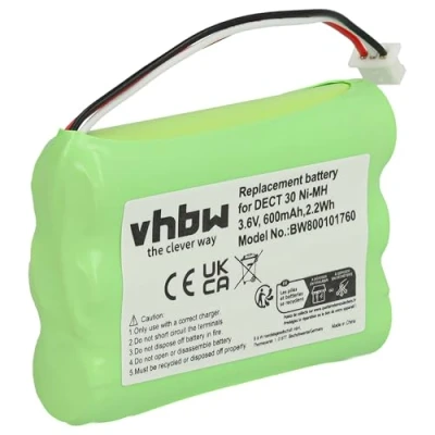 Abbildung von vhbw 1x Akku kompatibel mit Agfeo DECT 30, 35, 45 schnurlos Festnetz Telefon (600 mAh, 3,6 V, NiMH)
