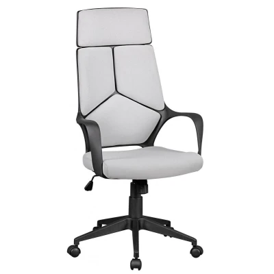 Abbildung von Bürostuhl TECHLINE Stoffbezug Hellgrau Schreibtischstuhl Design Chefsessel Drehstuhl Wippmechanik &amp;