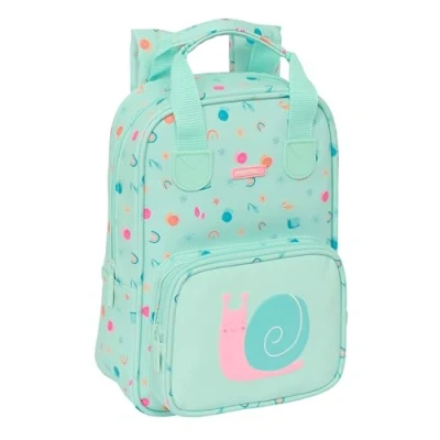 Abbildung von Safta PREESCOLAR CARACOL Kinderrucksack mit Griffen, einfache Reinigung, ideal für Kinder verschiedener Altersgruppen, bequem und vielseitig, Qualität Widerstandsfähigkeit, 20 x 8 28 cm,