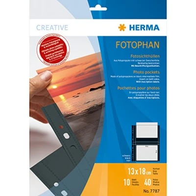 Abbildung von HERMA Fotophan Sichthüllen 13x18cm quer schwarz VE=10 Hüllen