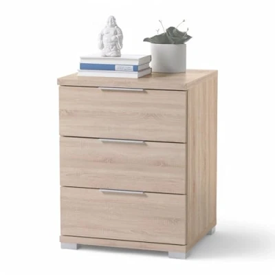 Abbildung von SMILLA Nachttisch in Eiche Sonoma Optik Moderner Nachtschrank mit Schubladen und viel Stauraum 46 x 61 42 cm (B/H/T)