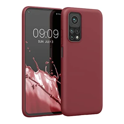 Abbildung von kwmobile Hülle kompatibel mit Xiaomi Mi 10T / Pro weiches TPU Silikon Case Cover geeignet für kabelloses Laden Rhabarber Rot