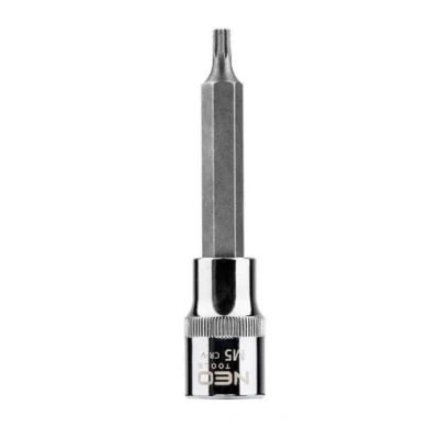 Abbildung von NEO TOOLS 08 740 Steckschlüsseleinsatz 1/2Zoll M5 Chrom Vanadium Stahl, Werkzeugstahl Spline