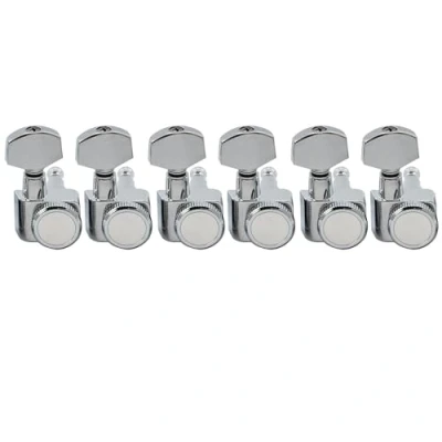 Abbildung von Musiclily Pro 6 in line 2 pin Gitarren Locking Mechaniken Set für Strat Tele Style E Gitarre, Chrom