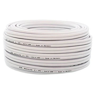 Abbildung von DCSk 50m 2x4mm² Lautsprecherkabel weiß OFC Kupferkabel für HiFi/Audio 99,99% Kupfer Boxenkabel mit Isolierung