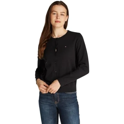Abbildung von Tommy Hilfiger Stitch Cardi Strickjacke, Damen, Größe: XXL, Black