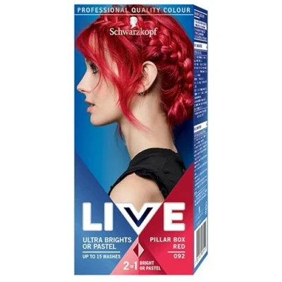 Abbildung von Schwarzkopf Live Ultra Brights Hair Color 092 Pillar Box Red, PACK OF 2