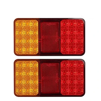 Abbildung von Justech 2x 24LED Hintere Bremsleucht mit E mark Schrauben Wasserdicht Rückleuchten 12V Universal Rücklicht Heckleucht Stoppleuche Warnlicht für Anhänger Camper Van Truck LKW Traktor Trailer