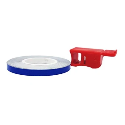 Abbildung von Quattroerre 10235 Dekorstreifen Wheel Stripes für Motorradfelgen mit Applikator blau 5 mm x 6 m
