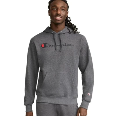 Abbildung von Champion Herren Sweatshirt Graphic Powerblend Fleece Hood, Granit Heather y06794, XL