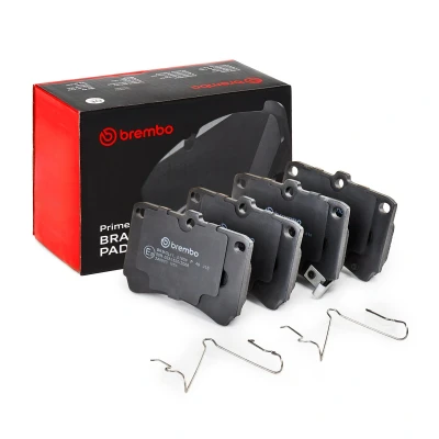 Abbildung von BREMBO P 49 016 Bremsbelagsatz mit akustischer Verschleißwarnung Zubehör MAZDA: Demio Station Wagon, FAMILIA 5, 4, KIA: Rio I Kombi