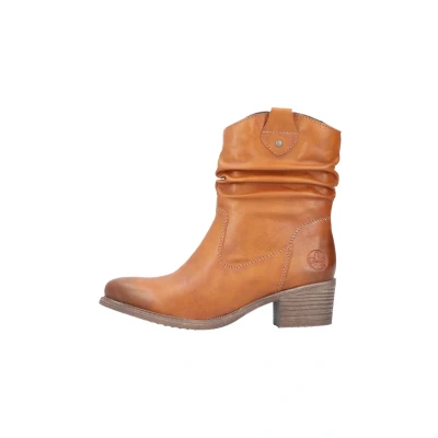 Abbildung von Rieker Damen Klassische Stiefeletten 73170, Frauen Stiefeletten,reißverschluss,gerafft,Boots,Stiefel,Bootee,Booties,braun (24),42 EU / 8 UK