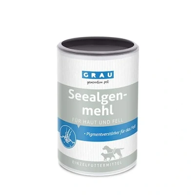 Abbildung von GRAU das Original 100 % reines Seealgenmehl, für die Fellpigmentierung, dichtes &amp; glänzendes Fell, 1er Pack (1 x 400 g), Ergänzungsfuttermittel Hunde Katzen
