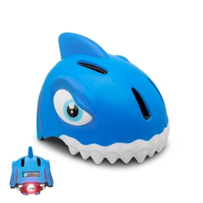 Abbildung von Crazy Safety Kinder Fahrradhelm 2 7 Jahren für Fahrrad, Skateboard, Radsport, Laufrad, Tretroller, Inlineskates Leichter und Verstellbarer 3D Tierhelm 49 55 cm (Hai Blau)