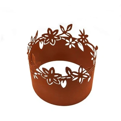 Abbildung von UNUS GARDEN Rasenkante Beeteinfassung Rostoptik Blumenoptik Durchmesser 28 Ø cm, 1er Set erweiterbar, Mähkante, Beetumrandung, 78 x 20 robust