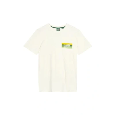Abbildung von Superdry CALI Striped LOGO Tshirt print, Herren, Größe: Medium, Off white slub