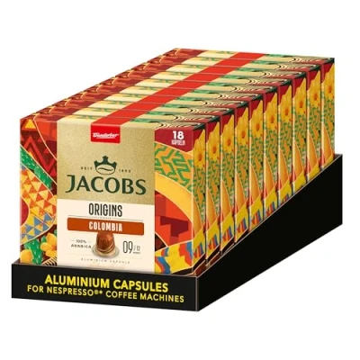 Abbildung von Jacobs Origins Colombia, Single Origin 100% Arabica, Kapsel Set aus180 Kapseln, Vorratspack (10 x 18 Kapseln)