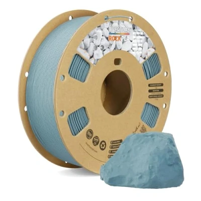 Abbildung von OVERTURE Rock PLA Filament 1.75mm, Marble 1kg Spule (2.2lbs), Maßgenauigkeit +/ 0.02mm, für Drucker 3D(Haze Gray)