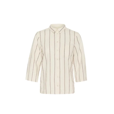 Abbildung von Part Two Cindie Hemdbluse, Damen, Größe: 40, Eggnog and brown stripe