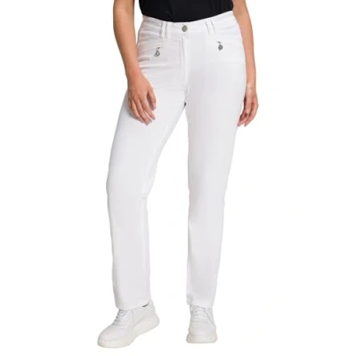 Abbildung von Ulla Popken Damen Sommerhose Mony Hose, Schneeweiß, 53W / 32L