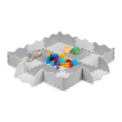 Abbildung von relaxdays Spielmatte 25 teilige Puzzlematte mit Rand, Grau