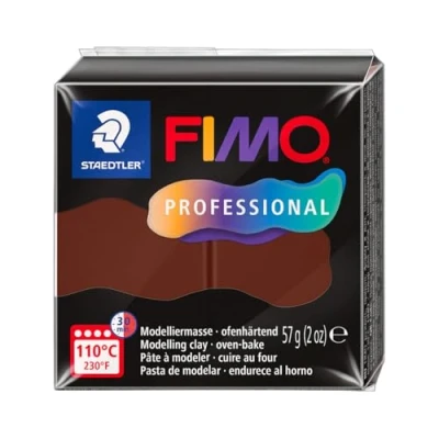 Abbildung von STAEDTLER FIMO professional 8040 ofenhärtende Modelliermasse, speziell für Profis und Künstler, Einzelprodukt schokolade, 77